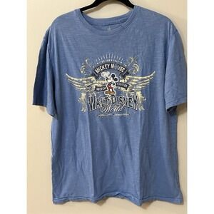 Walt Disney World Womens Mickey Mouse‎ Blue T-Shirt Size L Mickey Mouse Vintage